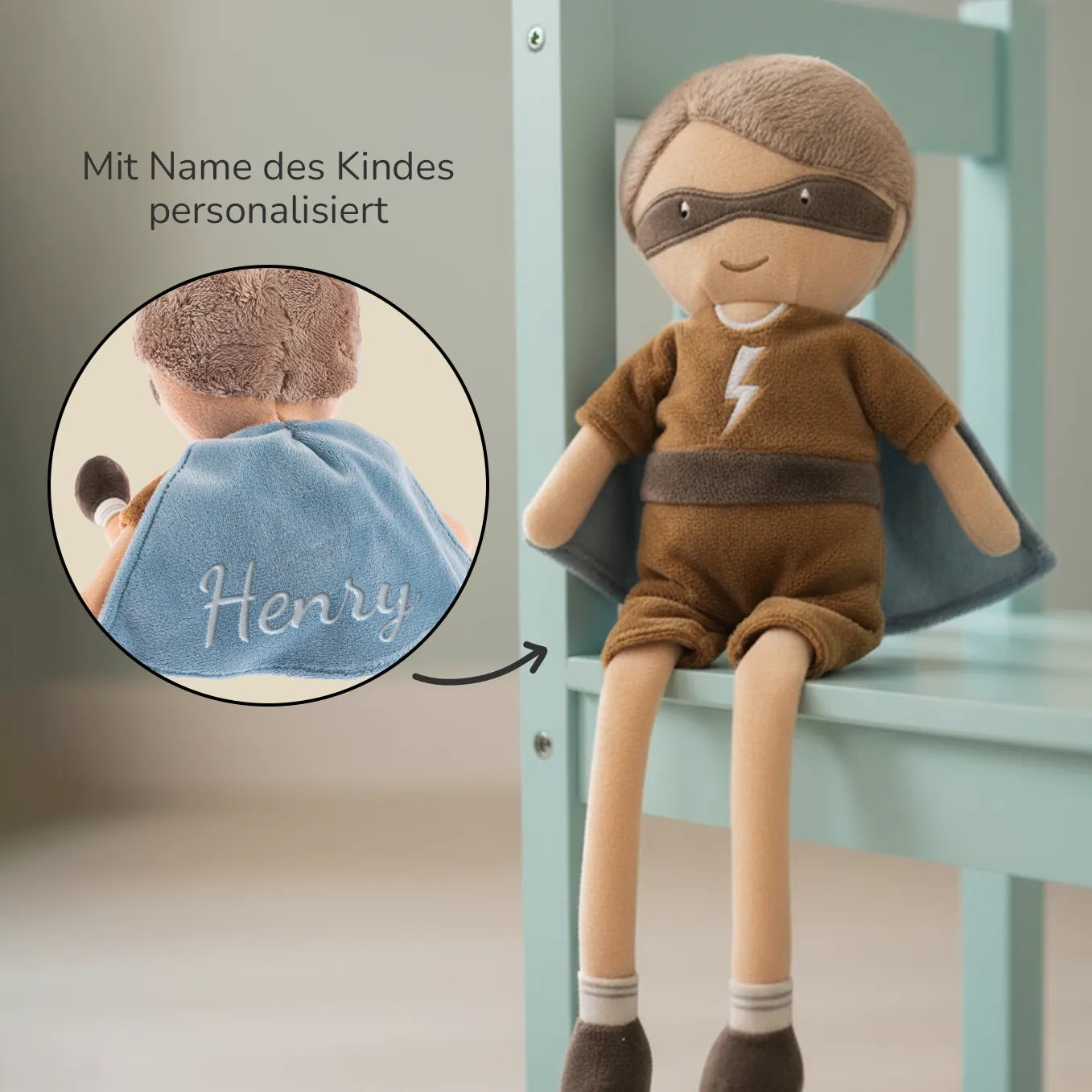 Peluche personnalisée Super-héros "Dave"