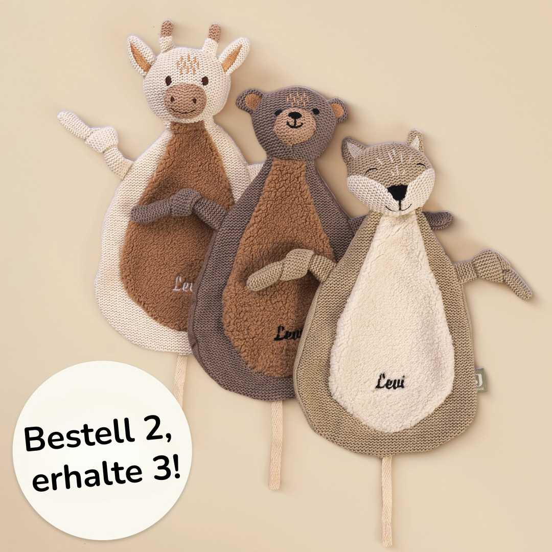 Personalisiertes Schnuffeltuch bestickt "Wunschtier"