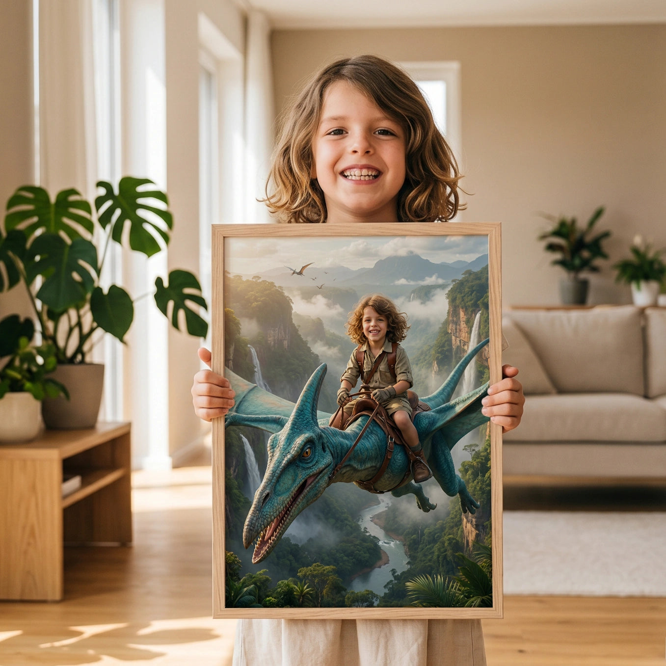 Poster Enfant Personnalisé "Dino Volant" 