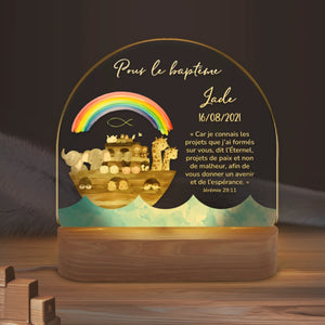 Veilleuse acrylique personnalisée « Arche » pour baptême