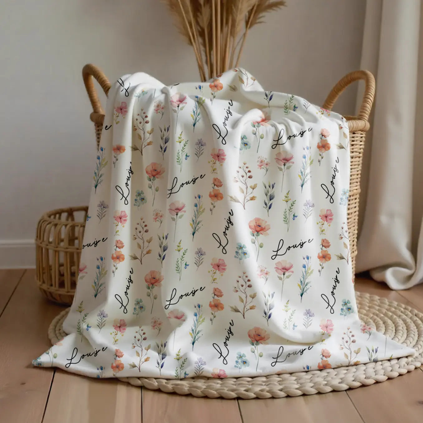 Couverture Bébé Personnalisée « Petites Fleurs »