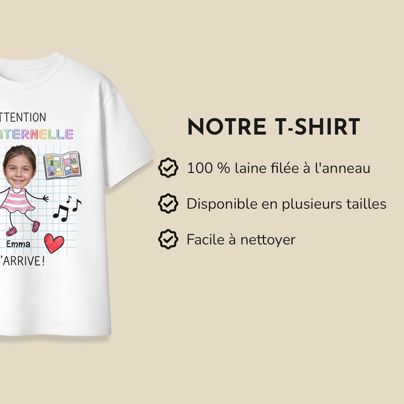 T-shirt enfant personnalisé « La Maternelle »