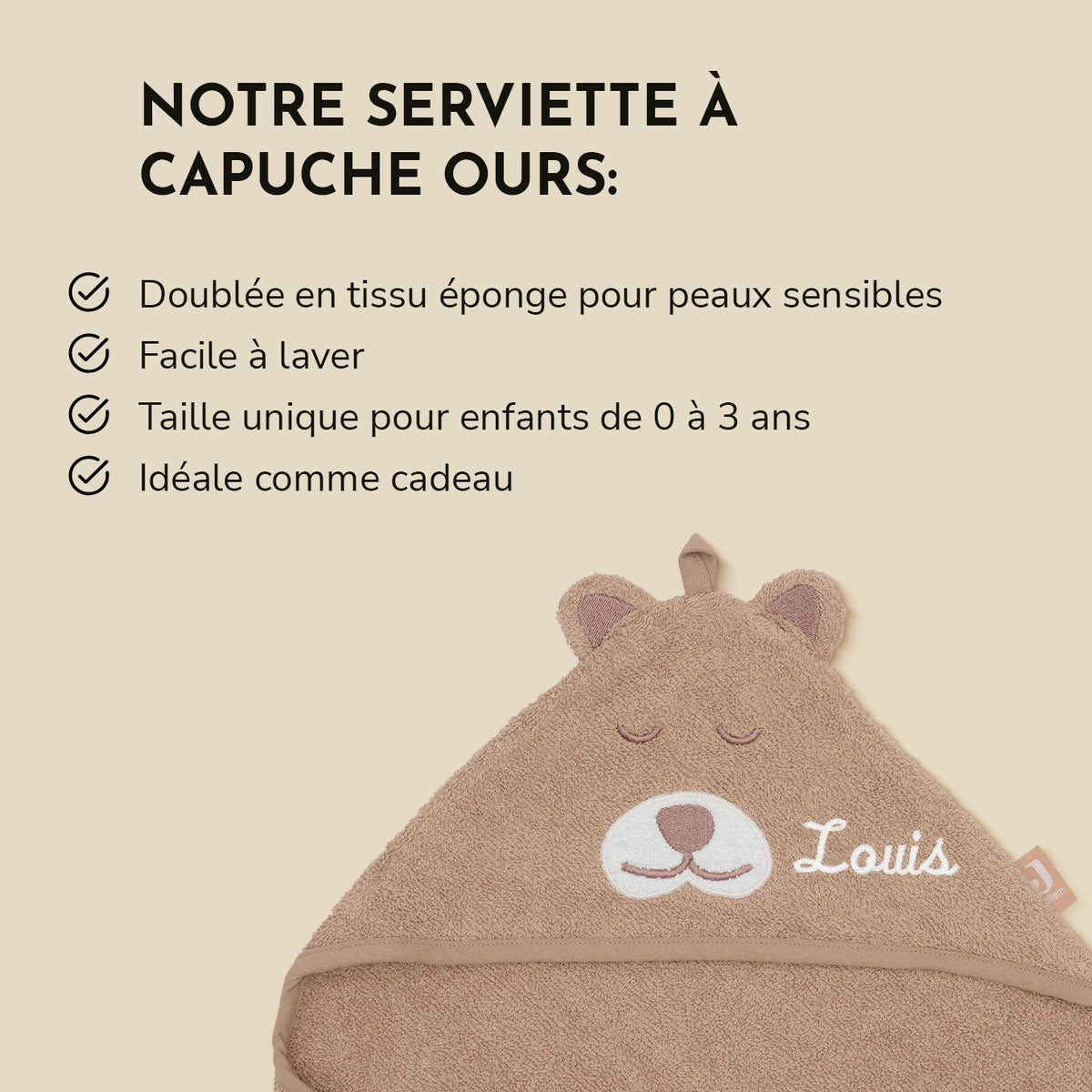 Cape de bain personnalisée "Ours" avec broderie — Vue 6 market_france