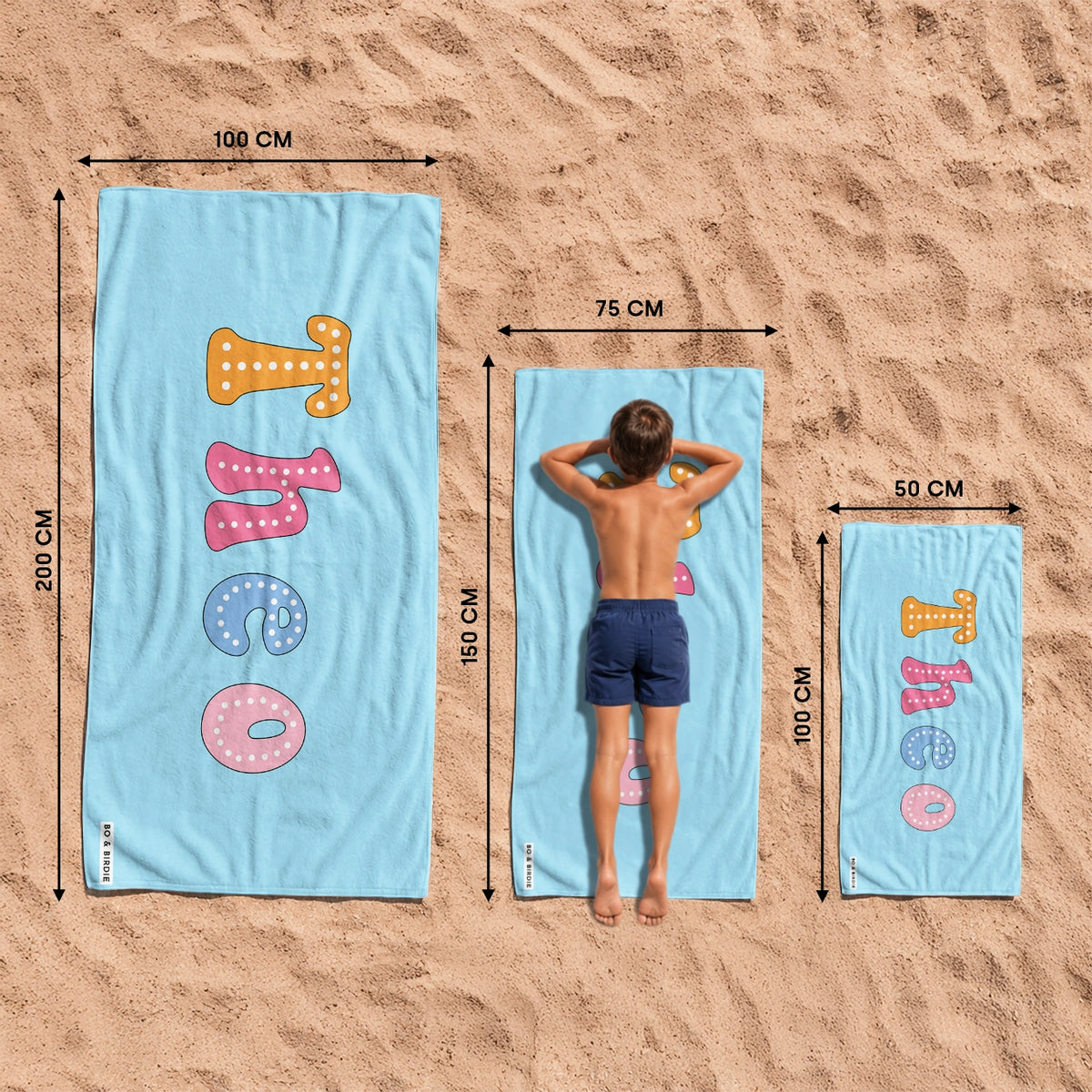 Serviette de Plage pour enfant personnalisée "Nom" — Vue 4 market_france