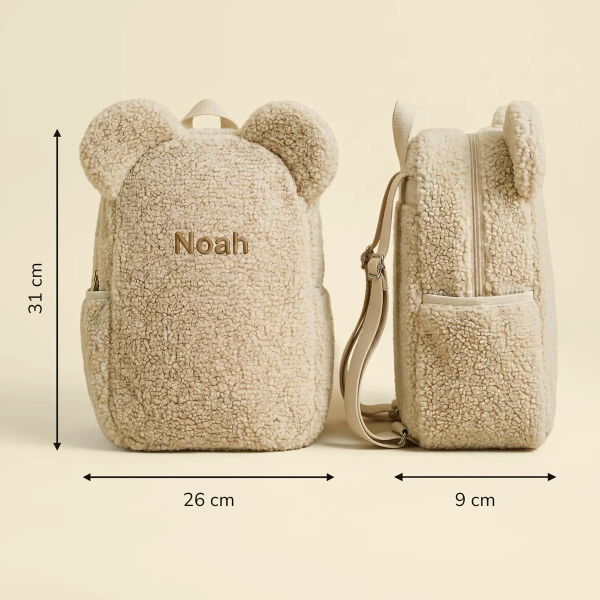 Dimensions du sac à dos ourson : 31 x 26 x 9 cm | market_france