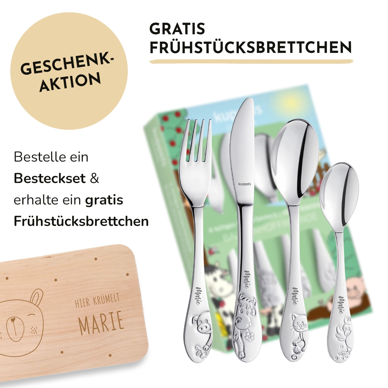 Personalisiertes Amefa Kinderbesteck "Bauernhof"