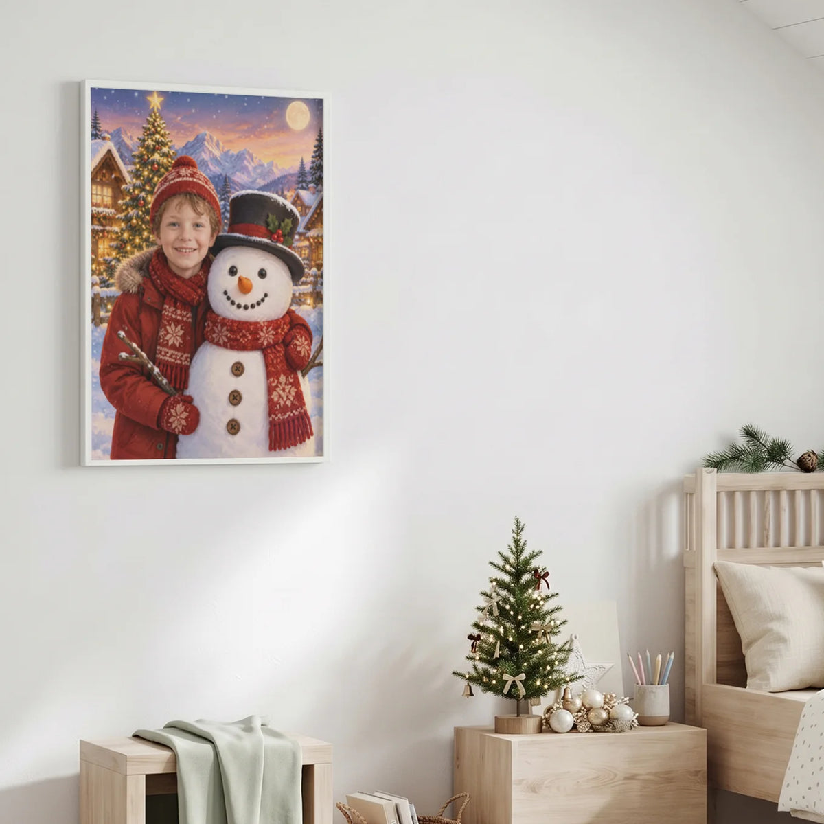 (US) Personalisiertes Kinderposter "Schneezauber"